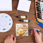 ESRICH Canvas Boards for Painting, 48 Pack Canvases for Painting 4x4 100% Cotton Small Paint Canvas Primed Acid Free Mini Blank Canvas Panels for Oil Paint,Watercolor,Acrylic Paint,Gouache&Tempera.