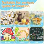 ESRICH Canvas Boards for Painting, 48 Pack Canvases for Painting 4x4 100% Cotton Small Paint Canvas Primed Acid Free Mini Blank Canvas Panels for Oil Paint,Watercolor,Acrylic Paint,Gouache&Tempera.