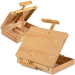 MEEDEN Tabletop Easel for Painting, Art Sketchbox Easel Holds Canvas up to 28'' Max, Adjustable Beechwood Artist Easel Pochade Box for Drawing and Sketching