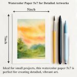 SuFly Water Color Paper Pad 5"x7" - 64 Sheets 140lb Cold Press Watercolor Paper Bulk, Water Color Paint Paper for Kids & Artists, White Painting Paper for Watercolor, Acrylic.