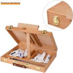 MEEDEN Tabletop Easel for Painting, Art Sketchbox Easel Holds Canvas up to 28'' Max, Adjustable Beechwood Artist Easel Pochade Box for Drawing and Sketching