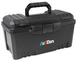 ArtBin 6918AB Twin Top 17 inch Supply Box, Portable Art & Craft Supply Organizer with Handle, [1] Plastic Storage Case, Black
