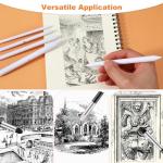 9 Pcs Blending Stumps for Drawing, Washable & Reusable Blending Sponge Pens and Sandpaper Pencil Sharpener Tortillions Blendings Sticks Drawing Art Blenders for Student Artist Charcoal Sketch