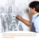 9 Pcs Blending Stumps for Drawing, Washable & Reusable Blending Sponge Pens and Sandpaper Pencil Sharpener Tortillions Blendings Sticks Drawing Art Blenders for Student Artist Charcoal Sketch