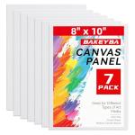 BAKEYBA 7 Pack 8x10 Painting Canvas Boards Paint Panels Cotton Primed Acid Free for Oil Paint, Watercolor, Acrylic, Gouache and Tempera