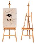 DJAR Art Easel Stand for Painting, Solid Beech Wood Adjustable Large Studio Floor Easel with Storage Tray for Adults Students, Hold Canvas up to 49", Natural