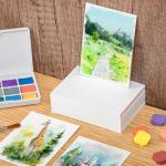 80 Sheets Watercolor Paper Bulk, 110 lb/230 GSM Cold Press Paper White Water Color Paper for Kids Child Students Adults Artists Drawing Wedding Gift Cards(2.5 x 3.5 Inch)