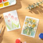 80 Sheets Watercolor Paper Bulk, 110 lb/230 GSM Cold Press Paper White Water Color Paper for Kids Child Students Adults Artists Drawing Wedding Gift Cards(2.5 x 3.5 Inch)