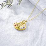 Dorunmo Paint Palette Necklace 925 Sterling Silver Colorful Painters Jewelry Gold Art Palette Necklace Artists Brush Pendant Painter Charm Necklaces Future Teacher Artist for Women Art Teacher