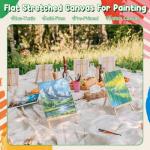 Oqqlin 48 Pcs Mini Canvas for Painting, 4 x 4 Inch Small Square Canvas Panels White Blank Canva Boards Panels for Acrylic, Oil, Watercolor for Wall Decoration, Art Supplies, School Projects