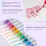 Ohuhu Brush & Fineliner Dual Tips Colored Drawing Pens, 12 Colors Waterproof & Alcohol-proof Brush Micro Pens for Adults Artists & Beginners Drawing Sketching Bullet Journal Outlining Office Class
