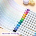 Ohuhu Brush & Fineliner Dual Tips Colored Drawing Pens, 12 Colors Waterproof & Alcohol-proof Brush Micro Pens for Adults Artists & Beginners Drawing Sketching Bullet Journal Outlining Office Class