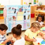 Lconvicely Craft Cart with Wheels - 40 Storage Pockets - Portable Organizer for Arts & Craft Supplies - Spacious, Easy to Move - Perfect Art Cart Organizer for Kids, Creative Projects, Home Education