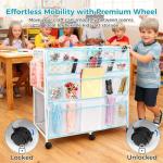 Lconvicely Craft Cart with Wheels - 40 Storage Pockets - Portable Organizer for Arts & Craft Supplies - Spacious, Easy to Move - Perfect Art Cart Organizer for Kids, Creative Projects, Home Education