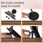 OZRVYNDAREL Adjustable Tabletop Easel Stand for Sign - Heavy Duty Tabletop Display Easel, Picture Frame Stand for Wedding/Art/Photos,Picture Easels for Display Up to 28inch (Black)