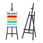 MEEDEN Heavy Duty Easel Black: Wood Art Easel for Painting and Display, Adjustable Angle and Height 57" to 76" H, Holds Canvas up to 43",Holds 22 lbs