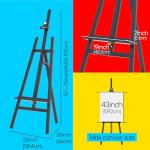 MEEDEN Heavy Duty Easel Black: Wood Art Easel for Painting and Display, Adjustable Angle and Height 57" to 76" H, Holds Canvas up to 43",Holds 22 lbs