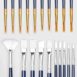 Paint Brushes Set, 20 Sizes Different Kids Painting Brushes Acrylic Paint Brush Set, Paint Brushes Bulk for Nail, Face Art, Craft, Rock Painting and School Project