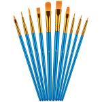 Paint Brush Set, 10 Pcs Paint Brushes for Acrylic Painting, Round Pointed Tip Detail Small Paint Brush for Oil Watercolor Canvas Face Body Boards Rock, Kids Adult Drawing Arts Crafts Supplies, Blue