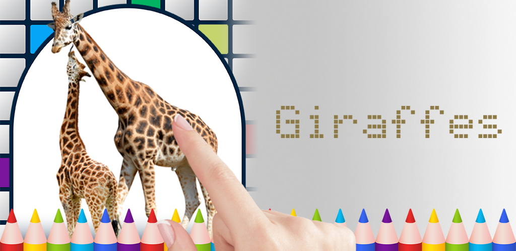 Giraffes Color by Number - Free Pixel Art Game - Coloring Book Pages - Happy, Creative & Relaxing - Paint & Crayon Palette - Zoom in & Tap to Color - Share Creations with Friends!