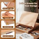 Falling in Art 29 Pcs Acrylic Paint Set with Tabletop Easel, Painting Kit with 12 Acrylic Paints Set, Canvas Panels, Brushes, Wooden Palette for Kids, Adults, Beginners, Professionals