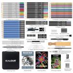 KALOUR 82 Pack Drawing Sketching Kit, Pro Art Supplies with Sketchbook, Include Tutorial,Colored, Graphite, Charcoal, Watercolor,Metallic & Pastel Pencils, Drawing Set for Adults Teens Beginner