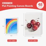BAKEYBA 48 Pack Small Canvas Boards for Painting 5x7, 8x10 Inch (24pc of Each) Flat Canvas Panels for Kids- 100% Cotton for Acrylic Watercolor Paint