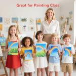 BAKEYBA 48 Pack Small Canvas Boards for Painting 5x7, 8x10 Inch (24pc of Each) Flat Canvas Panels for Kids- 100% Cotton for Acrylic Watercolor Paint