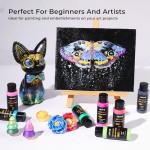 ARTME Metallic Acrylic Paint Set, 24 Metallic Colors in 2 oz/60ml Bottles, Metallic Shining Acrylic Paint, Rich Pigments Paint Perfect for Artists, Beginners on Canvas, Rocks, Wood, Fabric, Ceramic