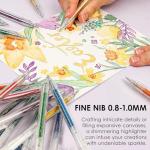 Grabie Glitter Gel Pens 18 Colors, Metallic Vibrant Sparkle Gel Pens for Coloring, Retractable Sparkle Glitter Pens for Adults,Colored Gel Pens for Adult Coloring Books and Drawing