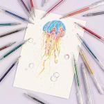 Grabie Glitter Gel Pens 18 Colors, Metallic Vibrant Sparkle Gel Pens for Coloring, Retractable Sparkle Glitter Pens for Adults,Colored Gel Pens for Adult Coloring Books and Drawing