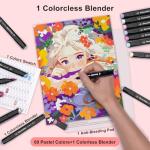 Soucolor 61 Colors Pastel Alcohol Based Markers Set | Professional Dual Tip Art Markers with Brush & Chisel Tips | Includes 1 Blender & Carry Case | For Artists, Adults Coloring, Drawing, Illustration