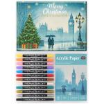 Ogfu 12 Colors Acrylic Paint Markers Set, Art Supplies Including Acrylic Paper Pad 5.5x8.5 Inch, 20 Sheets 246lb/400gsm Art Paper Painting - Ideal Gifts for Artists & Adults.