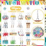 Hinly 16 Pairs Christmas Art Earrings for Women Big Acrylic Dangle Drop Earrings Personality Artist Paint Palette Paint Brush Jewelry Colorful Artist Painter Art Teacher Christmas Gifts