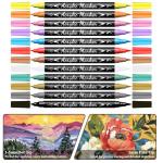 Ogfu 12 Colors Acrylic Paint Markers Set, Art Supplies Including Acrylic Paper Pad 5.5x8.5 Inch, 20 Sheets 246lb/400gsm Art Paper Painting - Ideal Gifts for Artists & Adults.