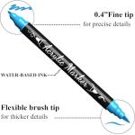 Ogfu 12 Colors Acrylic Paint Markers Set, Art Supplies Including Acrylic Paper Pad 5.5x8.5 Inch, 20 Sheets 246lb/400gsm Art Paper Painting - Ideal Gifts for Artists & Adults.