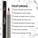 Creative Mark Cezanne Premium Colored Pencils Black Set of 12 - Highly-Pigmented Coloring Pencils for Drawing, Blending, Coloring, and More