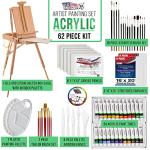 U.S. Art Supply 121-Piece Custom Artist Painting Set with Coronado Field Studio Sketch Box Easel, 72 Paint Colors, 24 Acrylic, 24 Oil, 24 Watercolor, 8 Canvases, 32 Brushes, Painting Pad, 2 Palettes