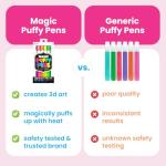 Ooly Puffy Paint Neon Gel Pens Set of 6, 3D Foam Texture Painting Magic Puffy Pen, Creative and Fun Pens for Kids Arts and Crafts Drawing Supplies, Christmas Pens for Kids