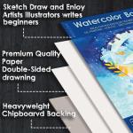 MISULOVE Watercolor Paper Pad, 8.5x11 Inch, 140lb/300gsm, 20 Sheets Artist Painting Drawing Paper Book for Watercolor, Art Journaling, Sketchbook, Art Supplies for Adults, Kids, Beginners