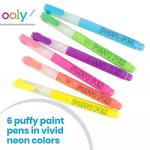 Ooly Puffy Paint Neon Gel Pens Set of 6, 3D Foam Texture Painting Magic Puffy Pen, Creative and Fun Pens for Kids Arts and Crafts Drawing Supplies, Christmas Pens for Kids