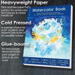 MISULOVE Watercolor Paper Pad, 8.5x11 Inch, 140lb/300gsm, 20 Sheets Artist Painting Drawing Paper Book for Watercolor, Art Journaling, Sketchbook, Art Supplies for Adults, Kids, Beginners