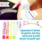 Ooly Puffy Paint Neon Gel Pens Set of 6, 3D Foam Texture Painting Magic Puffy Pen, Creative and Fun Pens for Kids Arts and Crafts Drawing Supplies, Christmas Pens for Kids