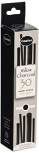 PH Coate Artist Willow Charcoal Assorted Length, 30 Sticks, Black