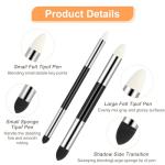 KFHENSOMR 4pcs Blending Sponge Pen Double Headed Washable Rubbing Sponge Brush Reusable Sketch Wipe Drawing Art Blending Tools Sketch Blenders for Artist Highlight Shadow Detail Correcting