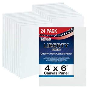 US Art Supply 4 X 6 inch Professional Artist Quality Acid Free Canvas Panel Boards for Painting 24-Pack (1 Full Case of 24 Single Canvas Board Panels)