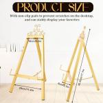 ZUNKNOD Metal Table Top Easels 17.1" H x 11.4" L Gold Easel Stand with Chain Support Vintage Gold Decorative Mirror Picture Stands for Sign Tabletop Wedding