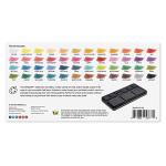 KINGART PRO Artist, Tin Box with Water Brush Watercolor Half-Pans, 48 Vibrant Colors Piece