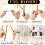 ZUNKNOD Metal Table Top Easels 17.1" H x 11.4" L Gold Easel Stand with Chain Support Vintage Gold Decorative Mirror Picture Stands for Sign Tabletop Wedding