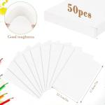 50PCS 5x7 Watercolor Paper Bulk, 140lb/300g Cold Press Thick Water Color Paper Pad for Kid Child Adult, White Art Paper for Drawing Painting Markers Gouache, Textured Cotton Paper Sheets